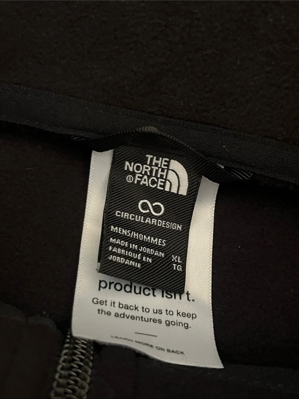 The North Face Men’s Circular Design Full Zip Fleece Jacket Black Size XL